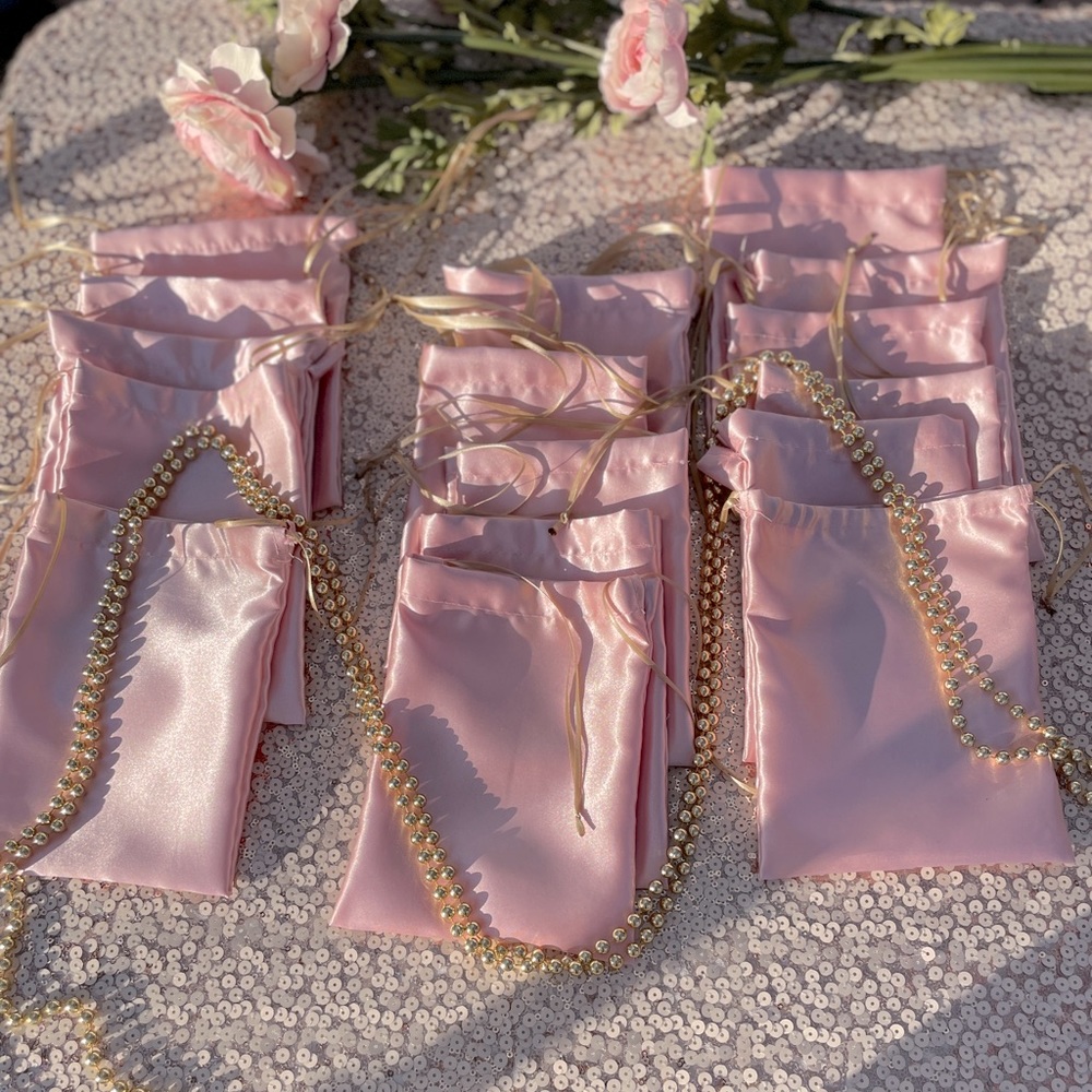 Satin bags with drawstrings